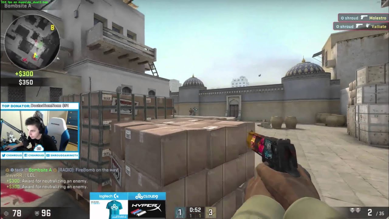 cs go hacks CS:GO - Shroud Amazing DEAGLE ACE On Stream [ESEA]