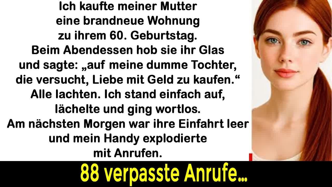 Ich kaufte Mama zum 60  eine Wohnung – beim Dinner hob sie ihr Glas und lächelte eiskalt