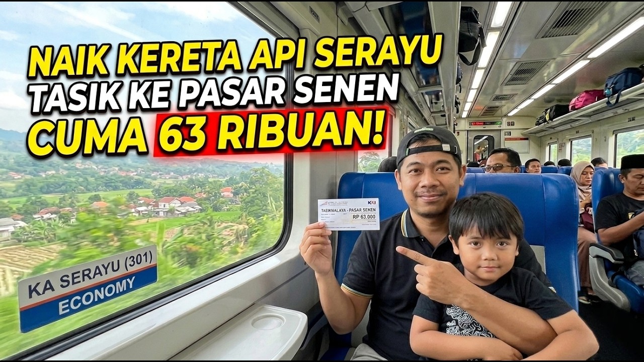 Naik kereta Serayu Tasik Jakarta #keretaapi #wisatajakarta #naikkeretaapi #keretaserayu