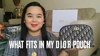 DIOR OBLIQUE JACQUARD POUCH | WHAT FITS IN