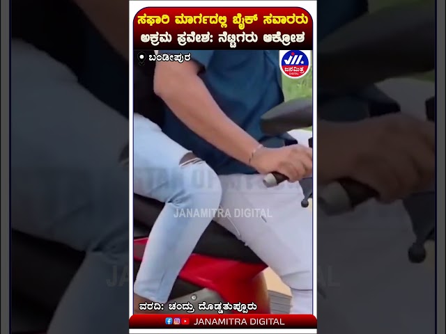 ಸಫಾರಿ ಮಾರ್ಗದಲ್ಲಿ ಬೈಕ್ ಸವಾರರು ಅಕ್ರಮ ಪ್ರವೇಶ: ನೆಟ್ಟಿಗರು ಆಕ್ರೋಶ
