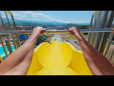 Yellow Kamikaze Slide at Aqua Park Raj 🇷🇸