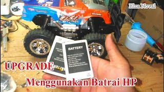 ganti batrai mobil remot dengan batrai HP