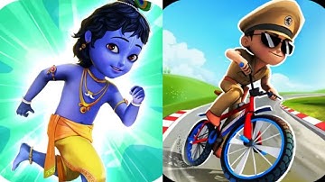 Little Krishna VS Little Singham Cycle Race Game 2025 Gameplay Android,ios