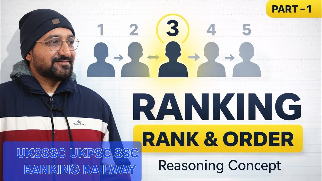 Ranking Reasoning Trick 🔥[Part-1] | Rank & Order Questions Easy Method | SSC • UKPSC • UKSSSC