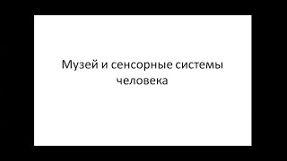 Дарья Кожанова  «Музей и сенсорные системы человека»