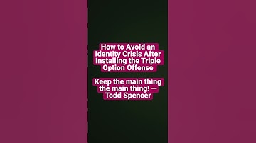 How to Avoid an Identity Crisis After Installing the Triple Option Offense