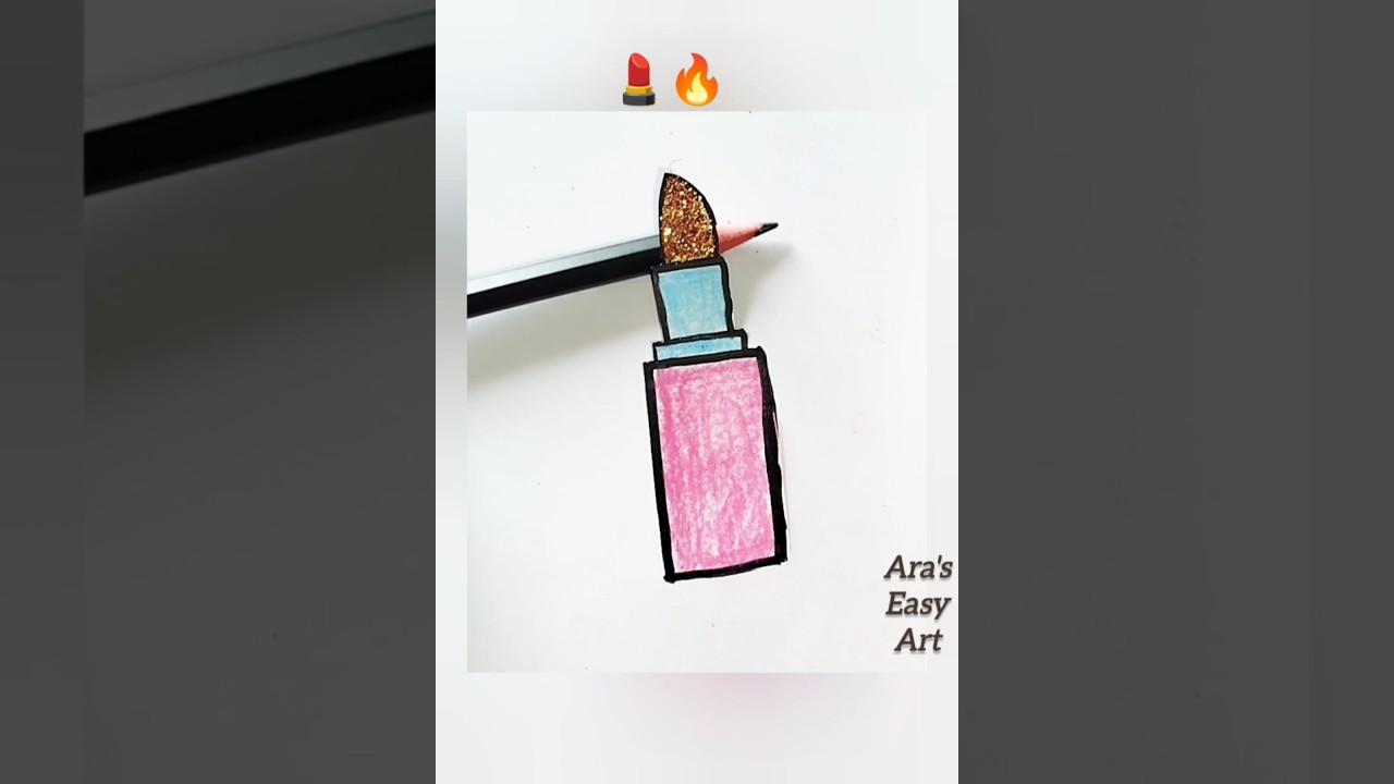 Easy Lipstick Drawing Idea for kids 