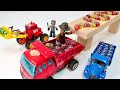 マーブルランレース☆HABAの木製スロープとはたらくくるま♪トラクター&真っ赤なダンプカー☆