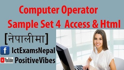 Computer Operator Practical Examination Sample Set 4 Ms Access & Html Solution Icttrends