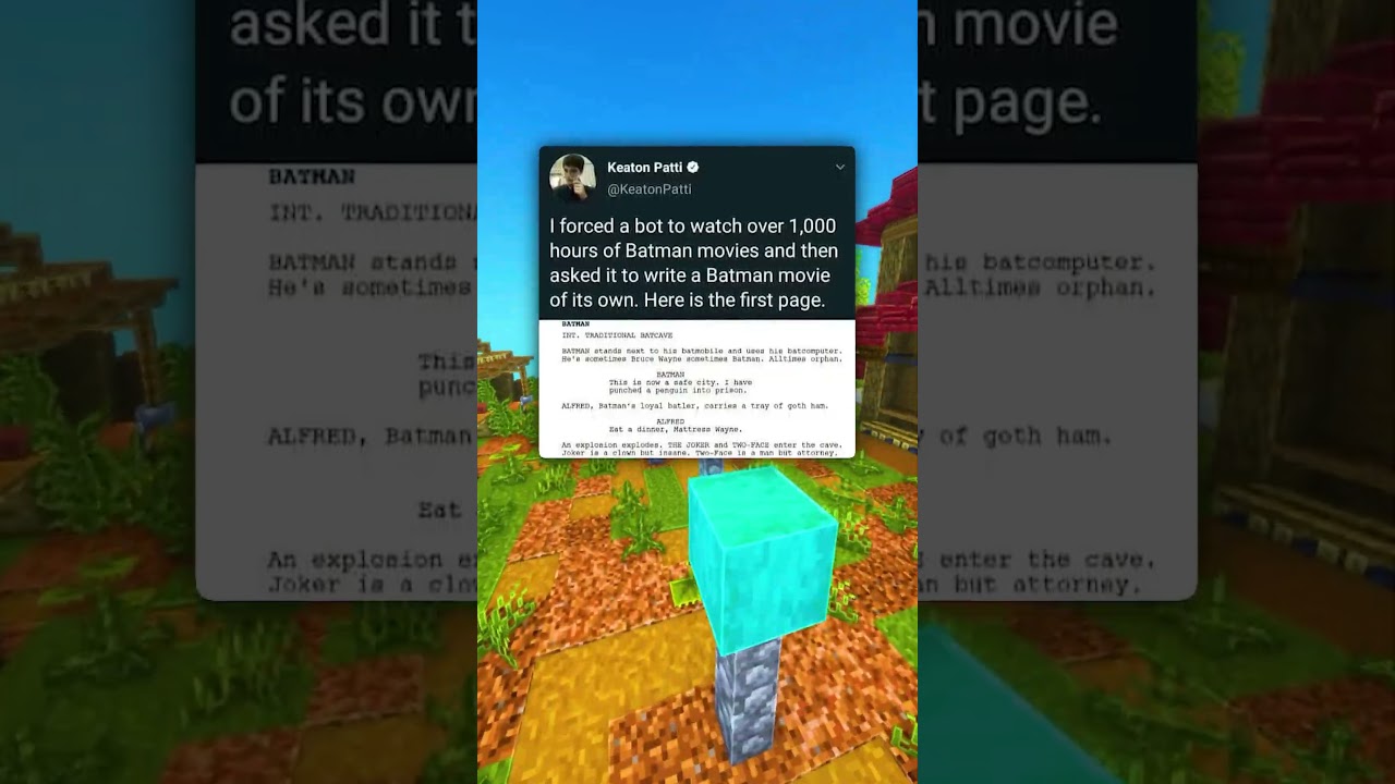 Искусственный интеллект попытался написать сценарий для Бэтмена 🦇