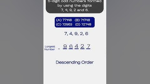 Forming the largest and smallest 5 Digit odd numbers. #brainmath #quiz #education #brainsmart #maths