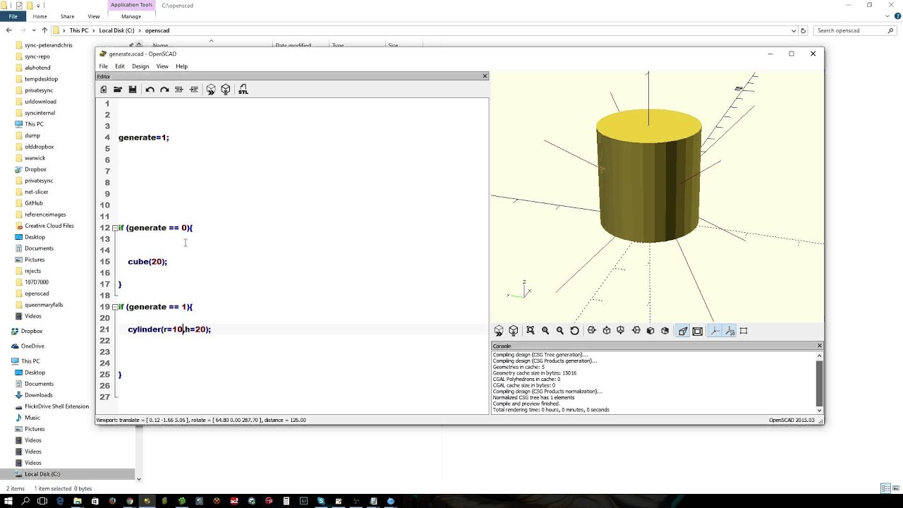 Openscad : batch file object generation - YouTube