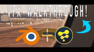 Airplane Runway Shot: VFX Walkthrough ft. Horde Add-on (Blender + Fusion) screenshot 3