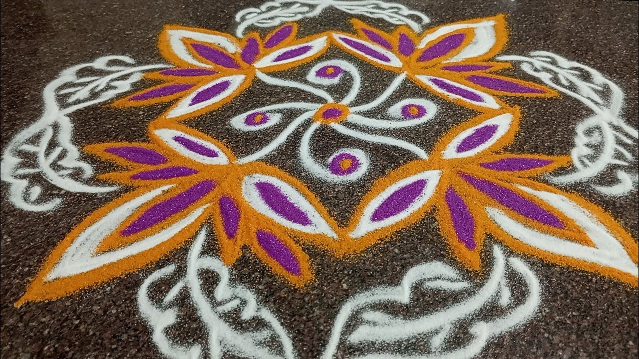 5*5 dots  Beautiful rangoli🌹small kolam🌹treditional creative rangoli🌹