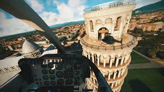 LEANING TOWER OF PISA SPIRAL IN HELICOPTER AND LANDING ON TOP IN MSFS IN LESS THAN A MINUTE