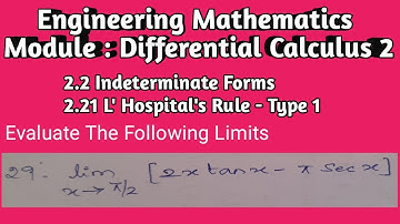 DifferentialCalculus_2 | EvaluateTheFollowingLimits | Limit x Tends To (π/2) [2x tanx-π secx]