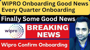 Wipro Onboarding Good News | Every Quarter Wipro will Onboard