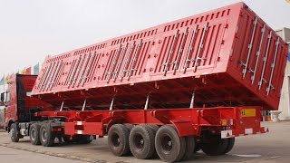 Heavy duty tipper trailer 3 axles side dump semi trailers