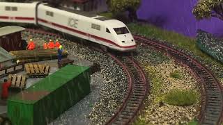 Spur N 1:160 Train Mix US and German #modellbahn #train #modeltrains #modelrailroad #railroad