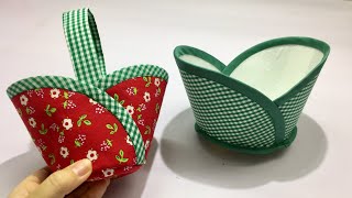 ✳ How to Sew a Beautiful Basket Bag from Fabric/Multi sewing techniques /DIY Bag