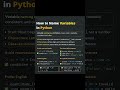 Name Variables in Python #shorts #python #viral