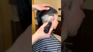 Undercut reshave black hair.