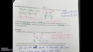 Algebra 3.4/3.6: Multi-Step and Compound Inequalities