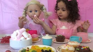 Baby Born Dolls Have A Tea Party - Chocolate Cupcakes, Candy and More