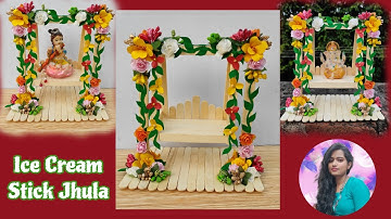 Ice Cream Stick Jhula Making/DIY Popsicle Stick Swing/Jhula Craft