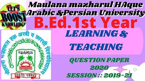 Learning &Teaching course-3 B.ed. session:2019-21 Question Paper 2020 (MMHAPU)
