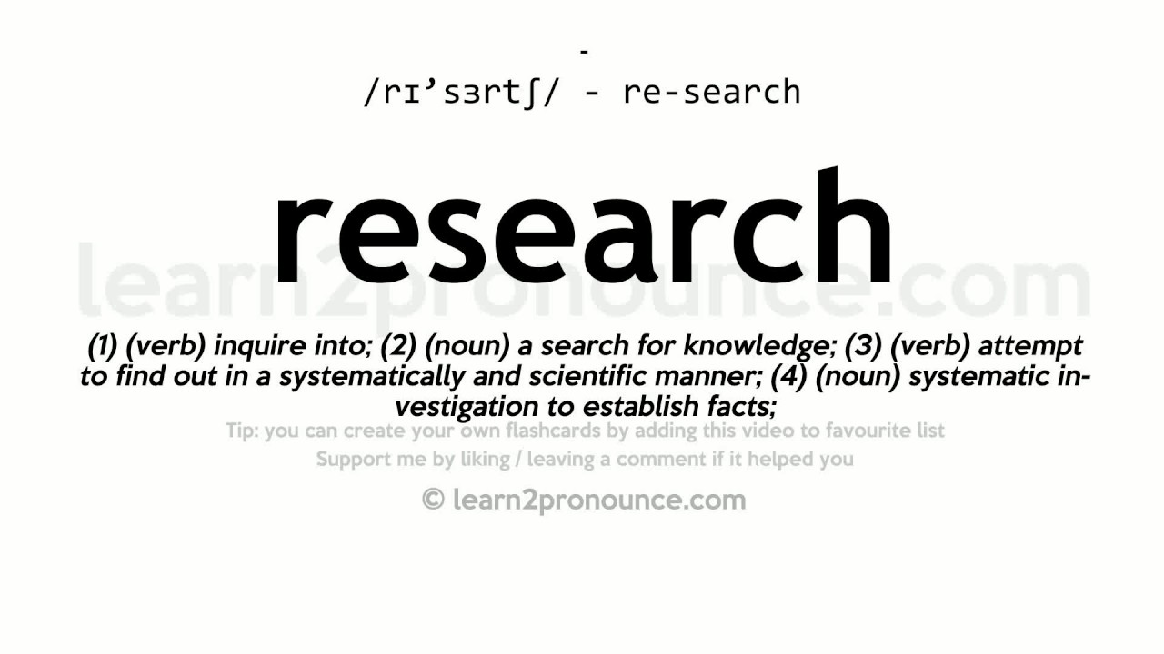 pronunciation of research as a verb