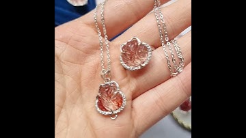 Bộ Trang sức Cửu Vỹ Hồ Ly Bạc thạch anh tóc nâu đỏ(2)