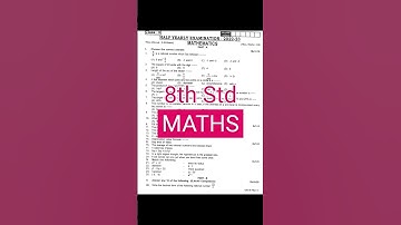 8th Maths Half Yearly 2022 question paper, Class 8 Maths | Samacheer