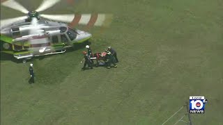 Miami-Dade Schools Police officer in stable condition after being airlifted in Hialeah crash