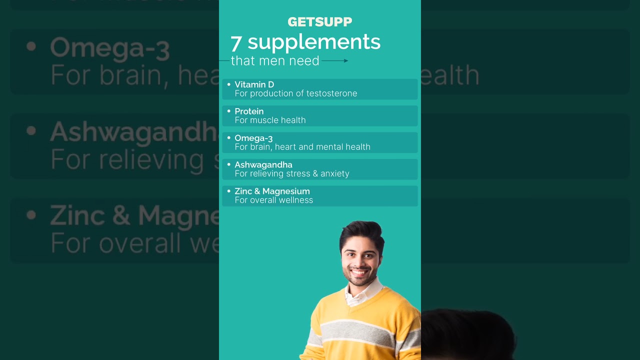 7 Essential Supplements for men| GetSupp| India's Trusted Health Supplement Store.