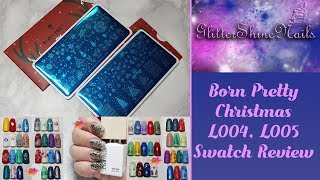 Born Pretty Store Stamping Plates Swatch Review Featuring Christmas L004 & L005
