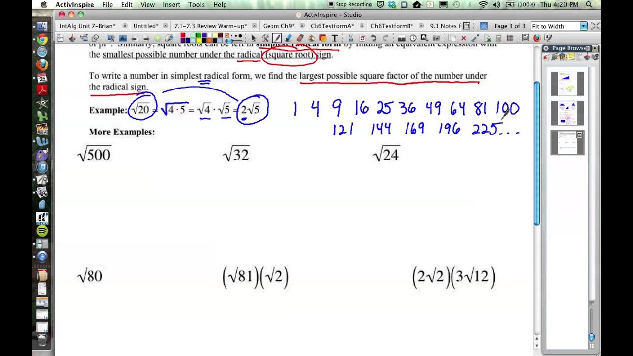 8 2 geometry part 3 9 1 discovering geometry the pythagorean simplify and leave in radical form