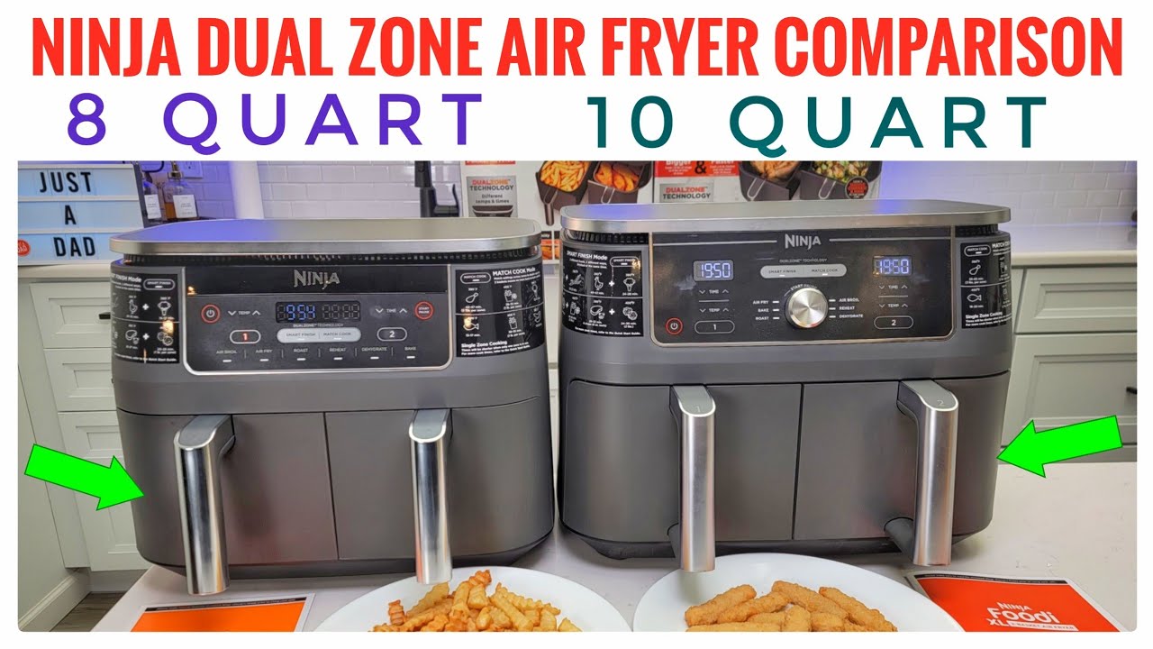 Dual Basket Air Fryer Accessories, Set of 10 Fit for Ninja Dual Air Fryer  DZ201, DZ401 & Most 8 Quart - 10 Quart and Larger Dual Zone Air Fryer