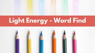LIGHT ENERGY SCIENCE ACTIVITY WORD FIND SEARCH FINDER GAME VOCABULARY WORKSHEET