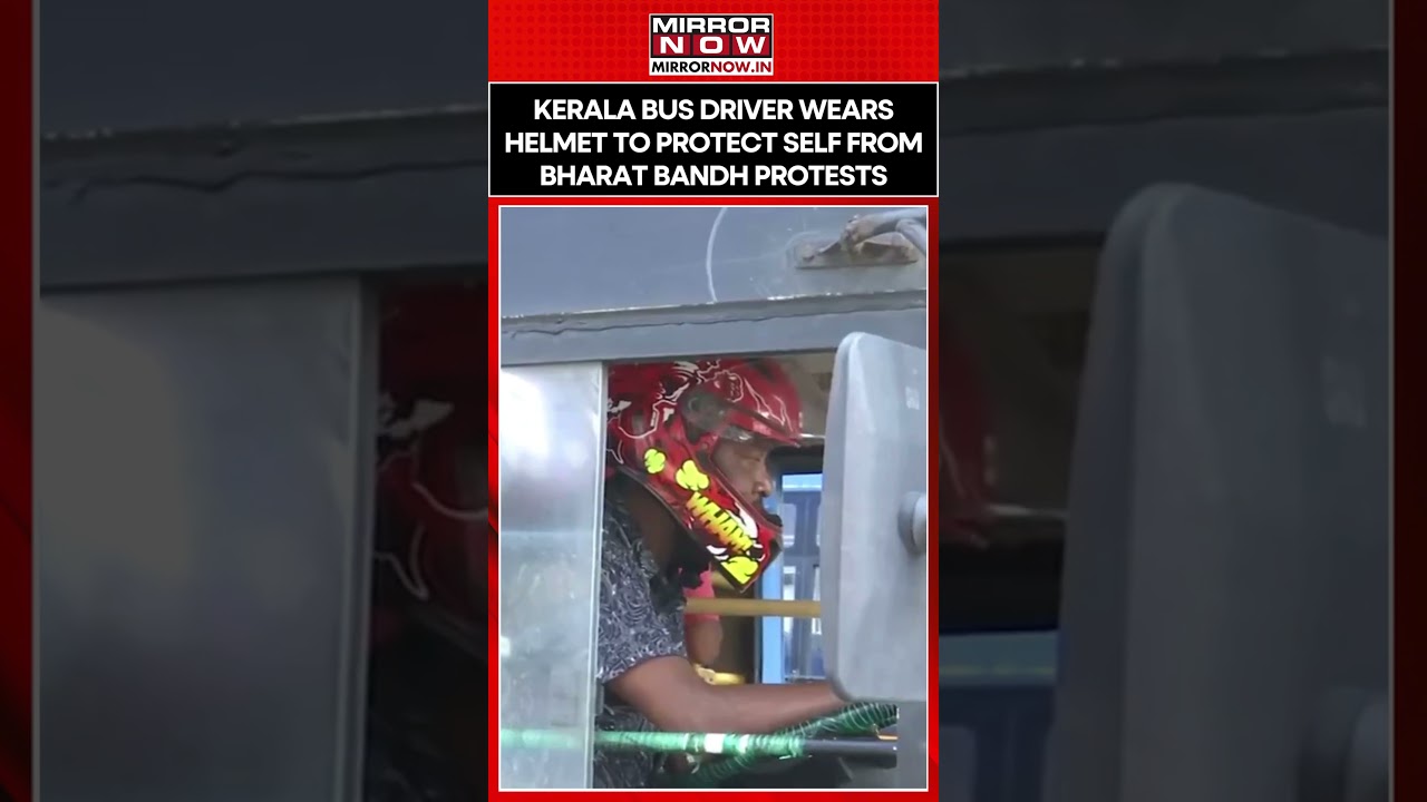 Kerala Bus Driver Wears Helmet to Protect Self from Bharat Bandh Protests | Watch 