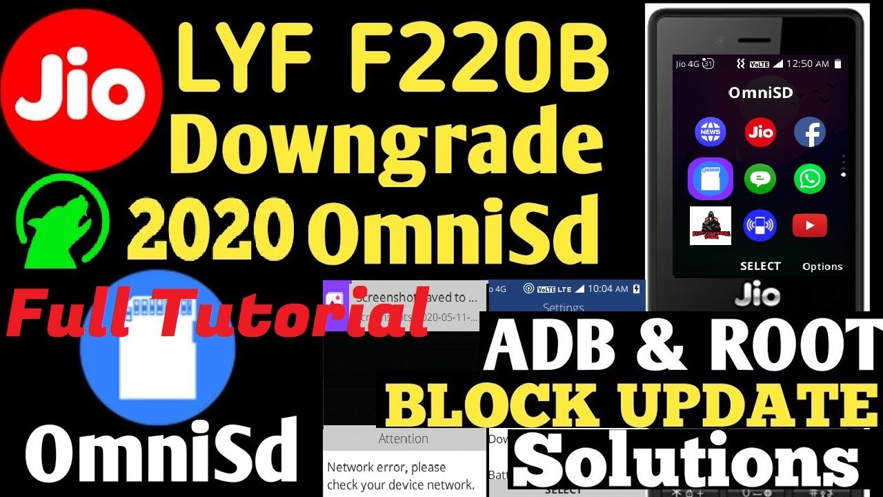 Jio Phone F220B OmniSD Install Without Error | Downgrade + OmniSD Install+ Adb Root Update Stop 2020