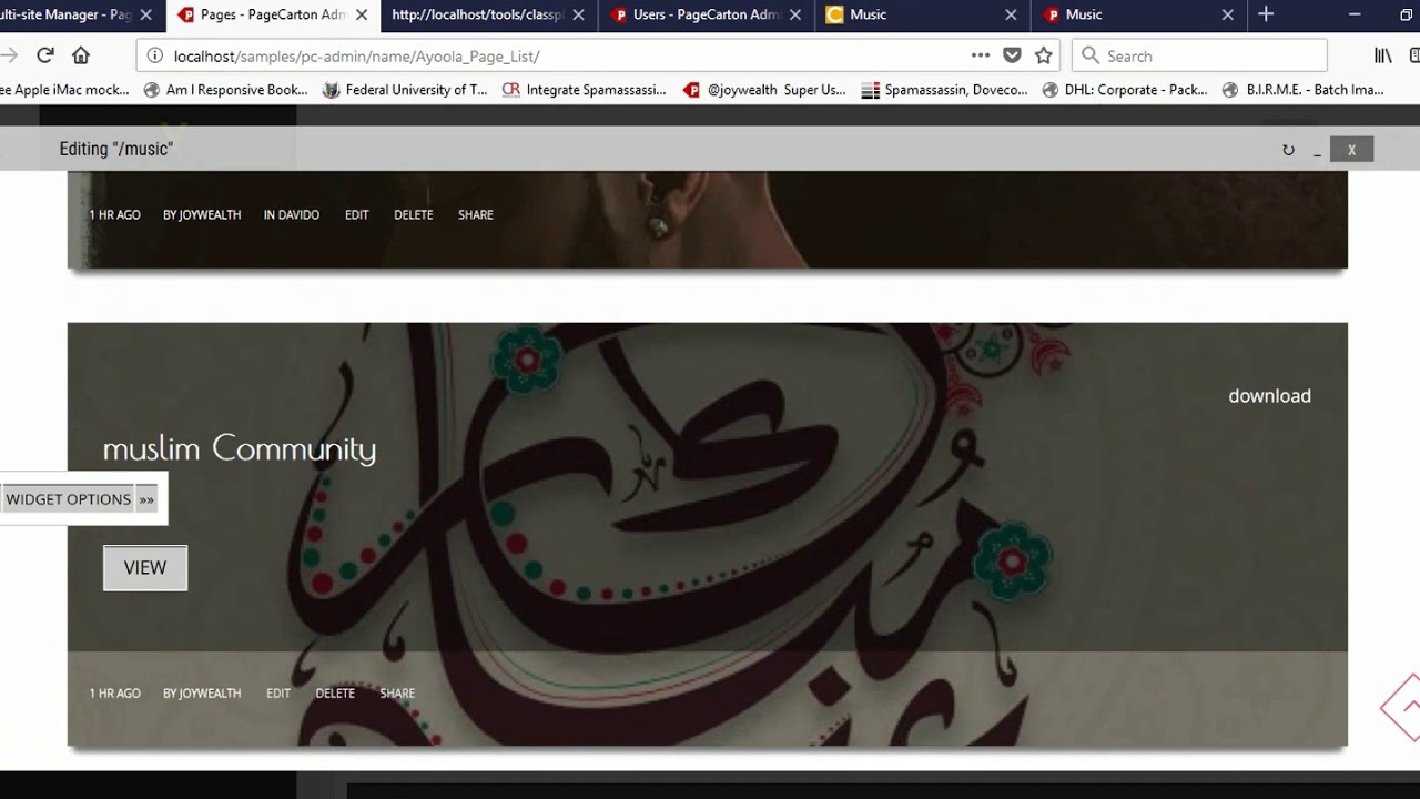 Creating Music Blog  using PageCarton