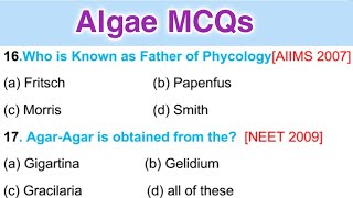 Algae mcq questions - botany mcqs screenshot 5