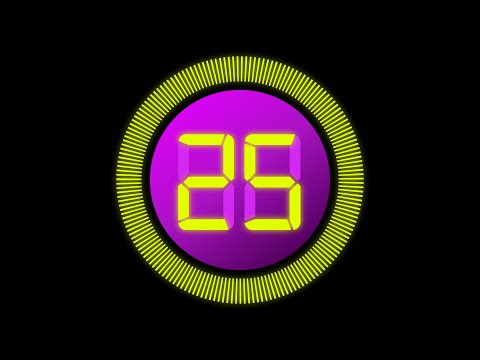 25 Second Countdown Timer with clock Ticking sound & Finish alarm beep #timer #clock #countdown