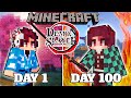 I Played Minecraft Demon Slayer For 100 DAYS... This is What Happened