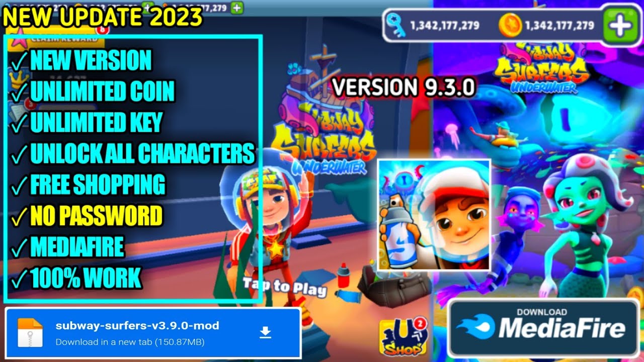 Subway Surfers Mod Apk 9.3.0 Latest Version 2023 - Unlimited Key