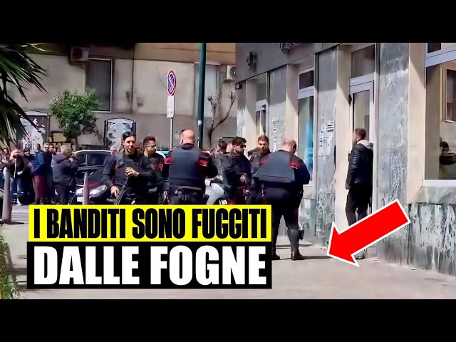 ULTIM'ORA RAPINA IN BANCA A NAPOLI: I BANDITI IN FUGA NELLE FOGNE. LIBERATI 25 OSTAGGI