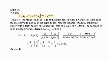 Exam MLC exercise for November 6, 2017