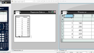 Quadratic Regression with TI-nspire - STAT CALCULATIONS on Calculator Page
